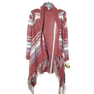 Charlotte Russe Women’s Open Front Waterfall Fringe Cardigan Sweater Size S